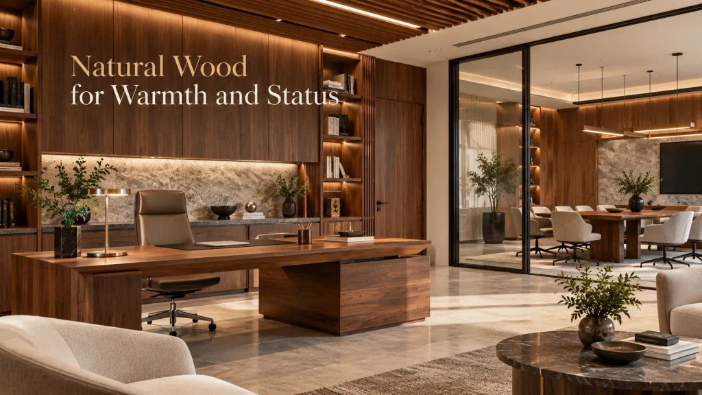 natural wood type office material